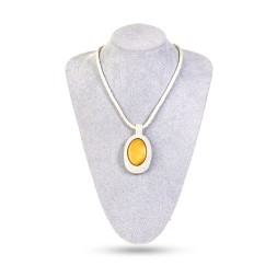 Колье &quot;Шик&quot; из Янтаря и натуральной кожи