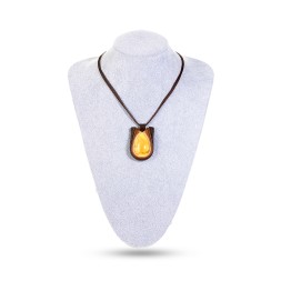 Колье &quot;Дуэт&quot; из Янтаря и нат кожи