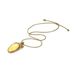 Колье &quot;Дуэт&quot; из Янтаря и нат кожи