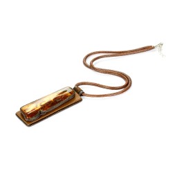 Колье &quot;Дуэт&quot; из Янтаря и нат кожи